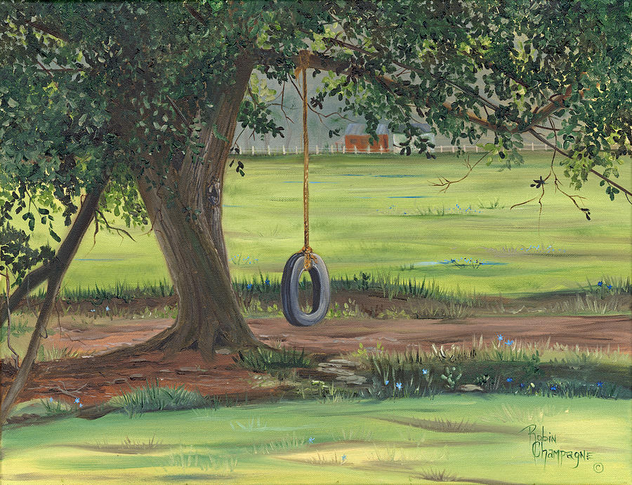 900x691 Childhood Memories Painting By Robin Champagne - Childhood Painting