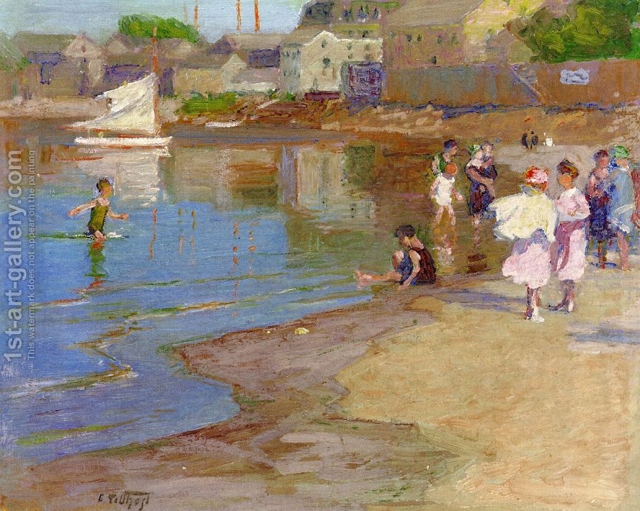 901x719 Children Playing - Children Playing On The Beach Painting