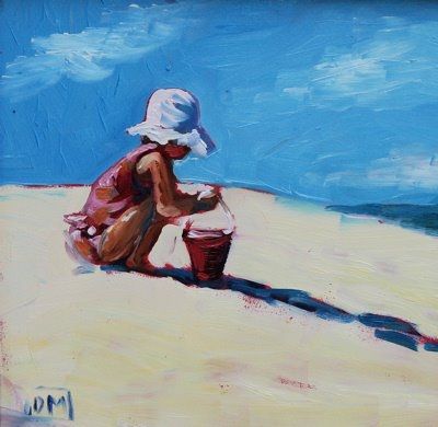400x390 Down Time 2 - Children Playing On The Beach Painting