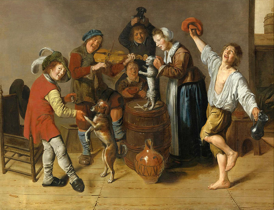 900x690 Children Playing And Merrymaking Painting By Jan Miense Molenaer - Children Playing Painting