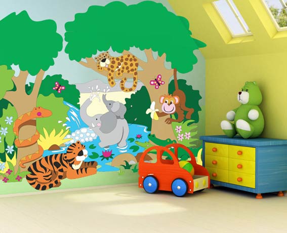 567x460 Wall Painting For Kids Comfortable Children S Mural Gallery - Children Room Painting