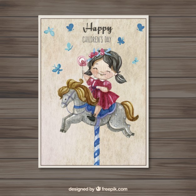 626x626 Hand Painted Happy Children's Day Card Vector Premium Download - Childrens Day Painting