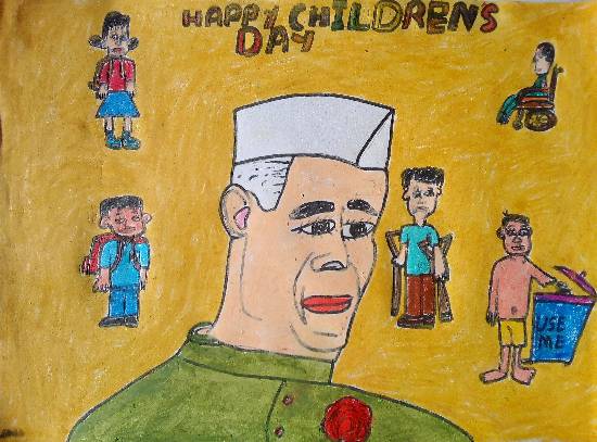 550x407 Artwork By John P Anson - Childrens Day Painting