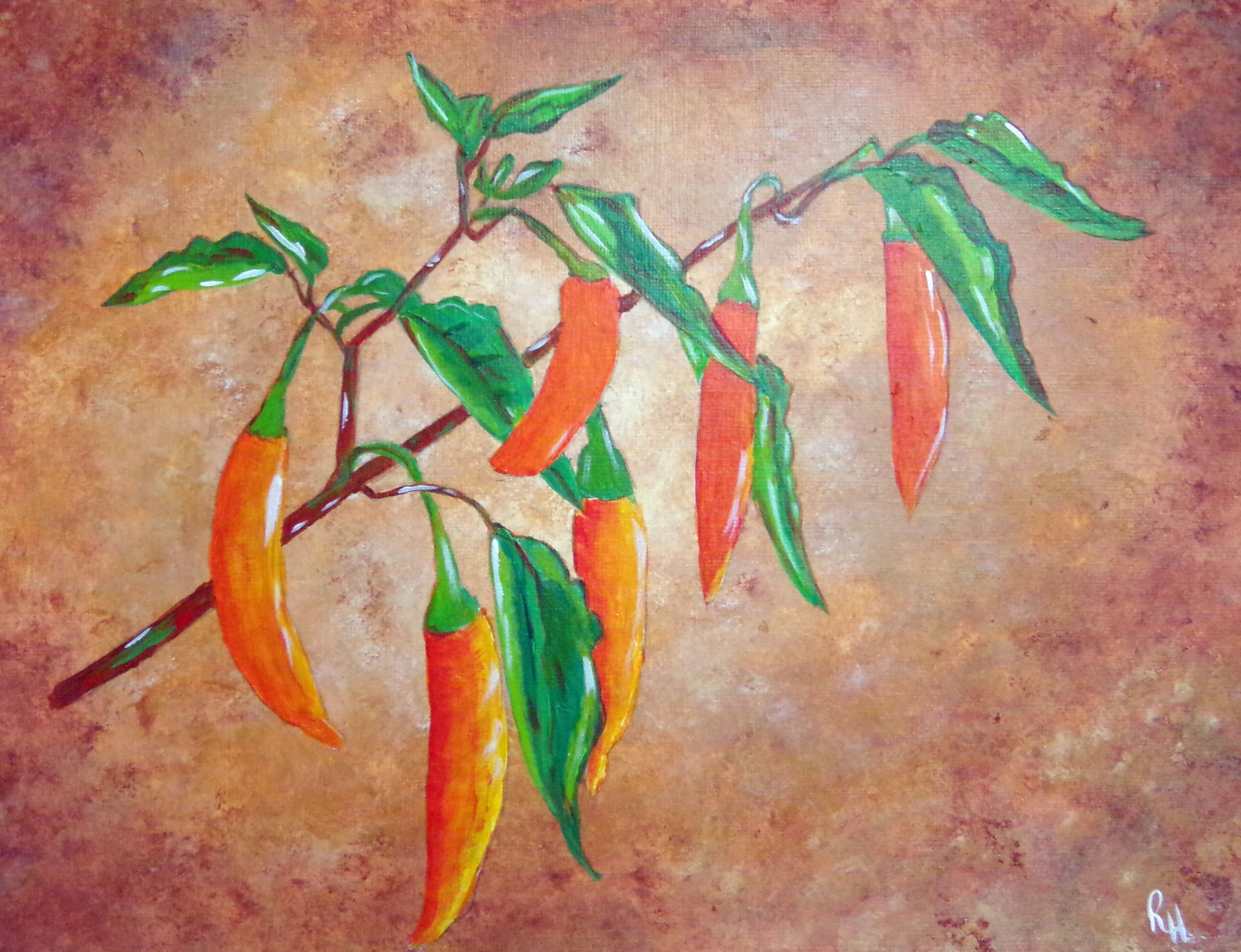 3225x2475 How To Paint Yellow Orange Chili Peppers Still Life Acrylic - Chili Painting