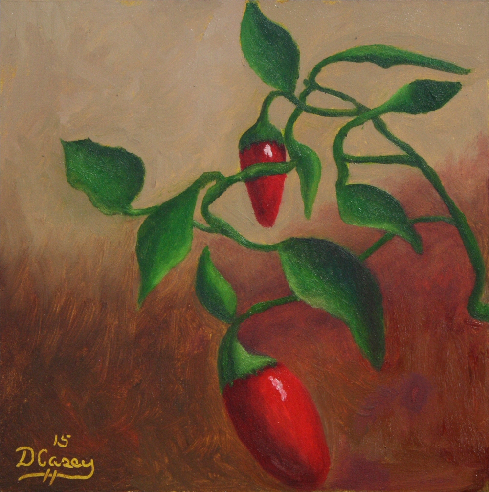 1000x1006 Kitchen Painting Chili Peppers 002 The Daily Painter - Chili Painting