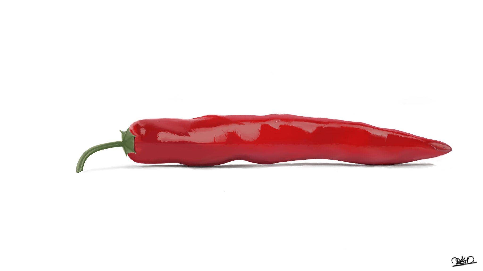 2048x1152 Painting A Red Chilli On Ipad Using Inspire Pro By Kiwipixel - Chili Painting
