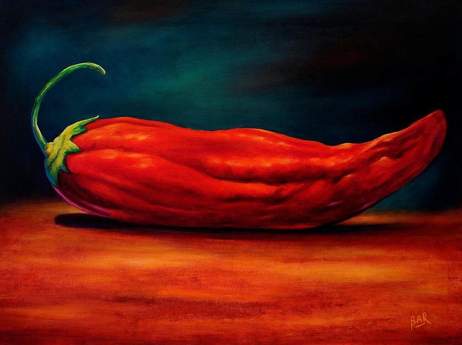 900x672 Red Hot Chili Pepper Painting By Barbara Ann Robertson - Chili Painting