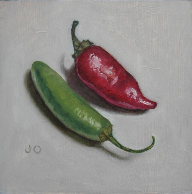 770x779 Saatchi Art Chili Peppers Painting By Jean O'Brien - Chili Painting