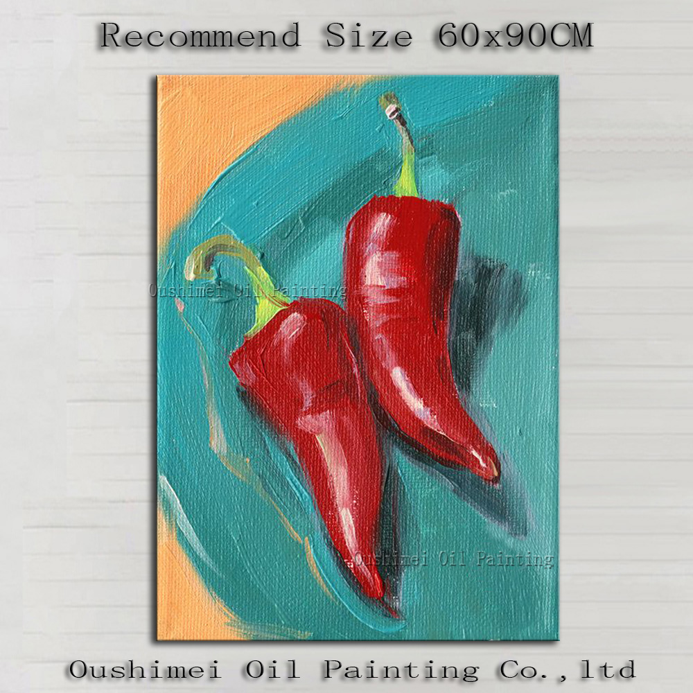 1000x1000 Wholesale High Quality Hot Pepper Oil Painting On Canvas Handmade - Chili Painting