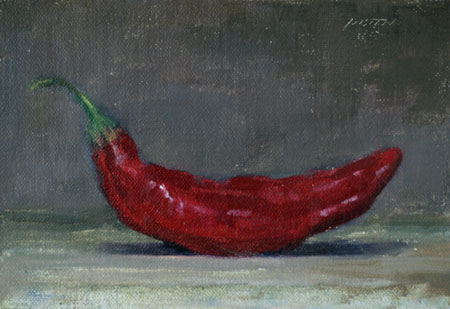 450x309 Paintings By Justin Clayton Red Chili Pepper - Chili Pepper Painting