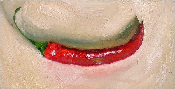600x305 Still Life Paintings Chilli Pepper By English Painter Julian - Chili Pepper Painting