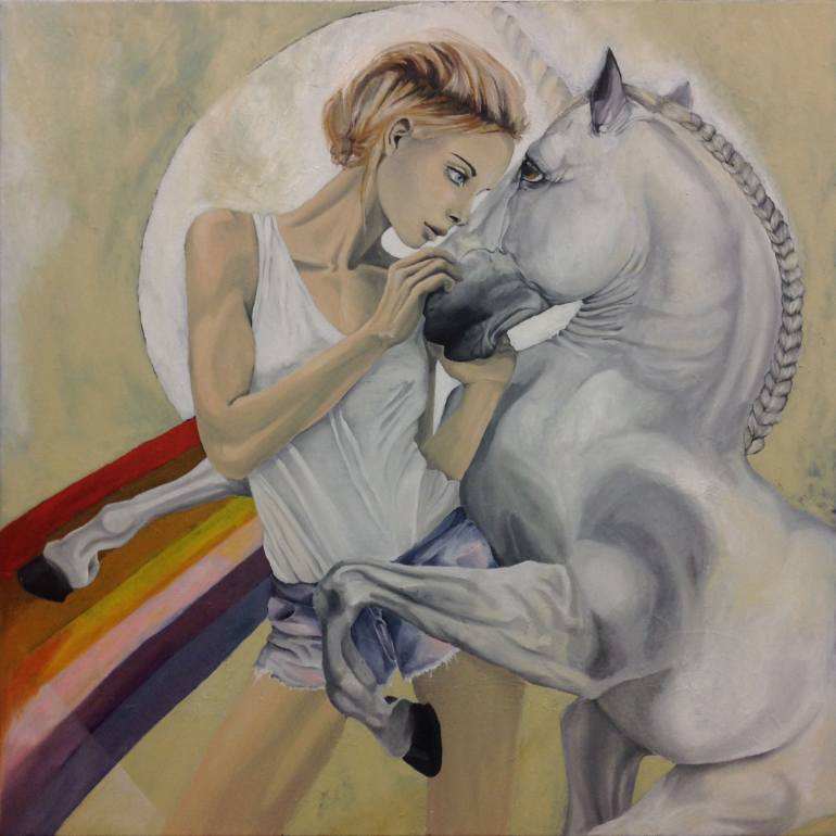 770x770 Saatchi Art Unicorn's Chimera Painting By Marie Suz Charmont - Chimera Painting