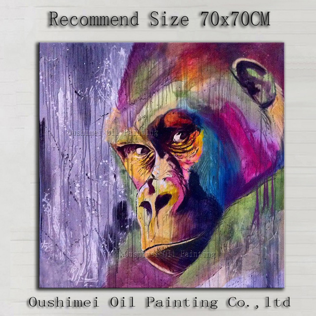 640x640 Master Artist 100%handmade High Quality Modern Abstract Orangutan - Chimpanzee Painting
