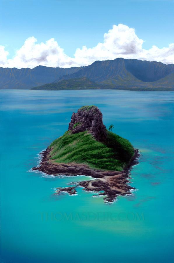 597x900 Chinaman's Hat Painting By Hawaii Artist Thomas Deir Studios - Chinamans Hat Painting