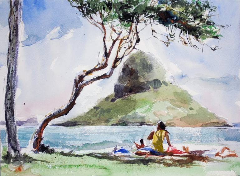 770x566 Saatchi Art Oahu. Chinaman's Hat Painting By Gregory Radionov - Chinamans Hat Painting