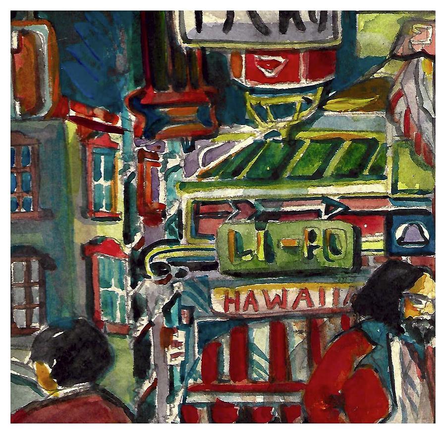 900x875 Chinatown Painting By Mindy Newman - Chinatown Painting