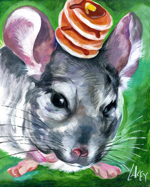 300x373 Dan Lacey, The Painter Of Pancakes A Painting Of A Chinchilla - Chinchilla Painting