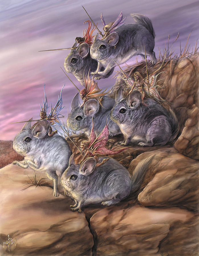 699x900 Chinchilla Cavalry Painting By Rob Carlos - Chinchilla Painting