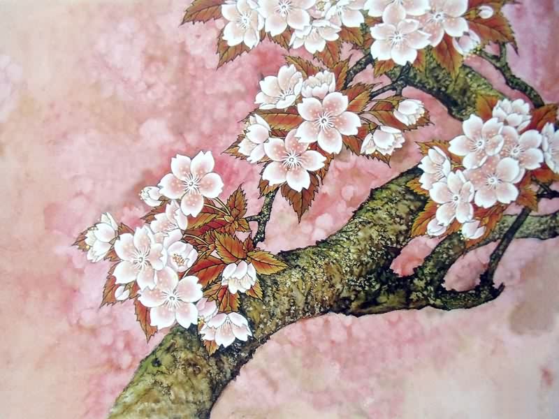 800x600 Chinese Cherry Blossom Painting 2401003, 50cm X X - Chinese Blossom Painting