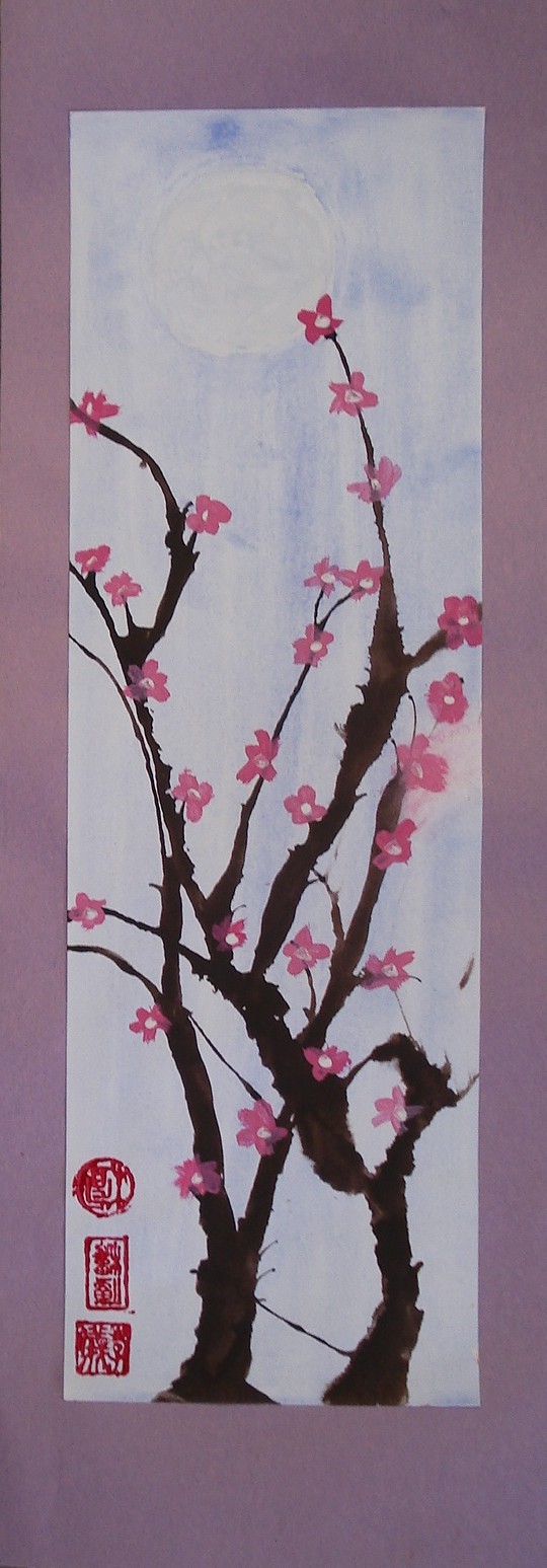 540x1547 A Faithful Attempt Cherry Blossom Paintings - Chinese Blossom Painting