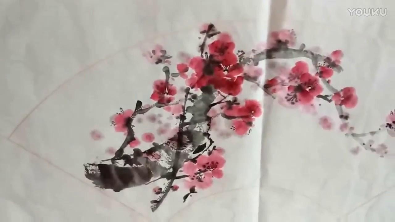 1280x720 Chinese Art Painting Cherry Blossom - Chinese Blossom Painting