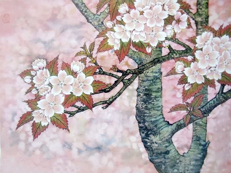 800x600 Chinese Cherry Blossom Painting 2401001, 50cm X X - Chinese Blossom Painting