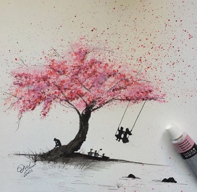 Chinese Blossom Tree Painting