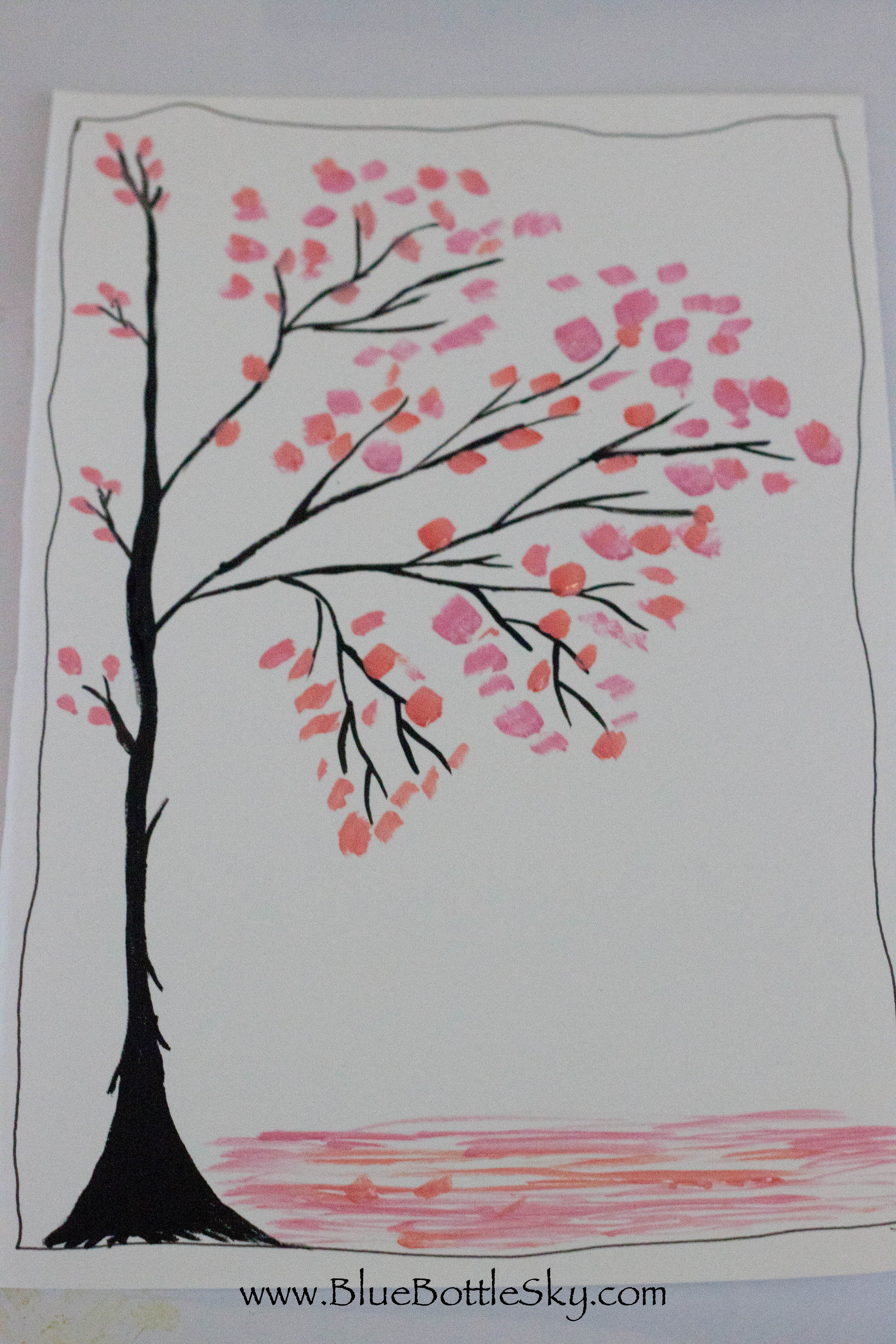 3168x4752 Cherry Blossom Bluebottlesky - Chinese Blossom Tree Painting