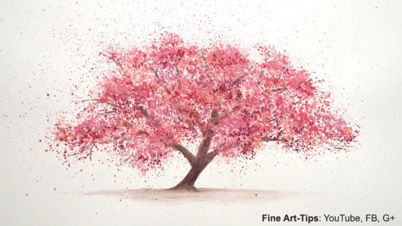 570x320 Cherry Blossom Tree Drawing - Chinese Blossom Tree Painting