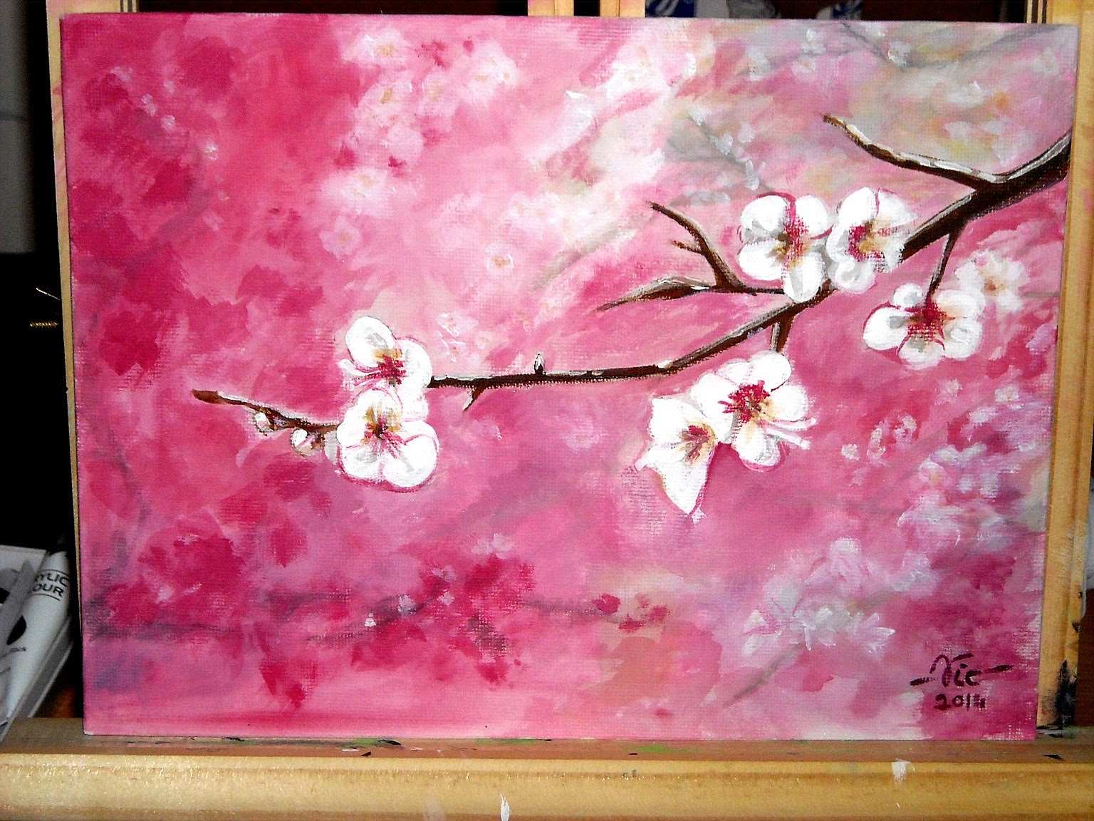 1536x1152 Cherry Blossom Tree Painting Unique Timelapse Acrylic Painting - Chinese Blossom Tree Painting