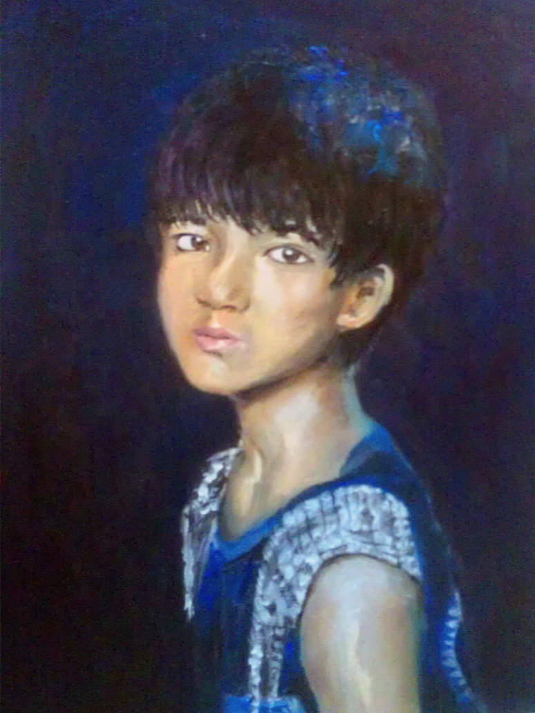 774x1032 Oil Painting A Chinese Boy By Rossi Rosedeni - Chinese Boy Painting