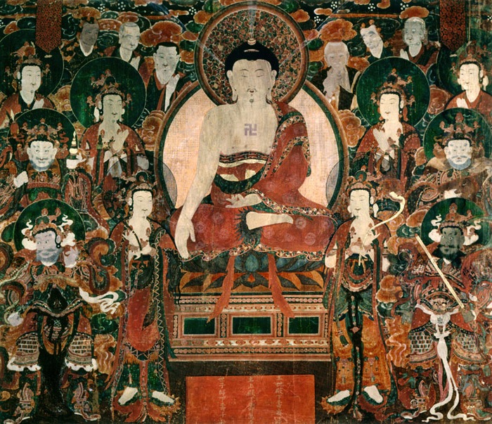 700x603 Pilgrimage And Buddhist Art The Buddha Pbs - Chinese Buddha Painting