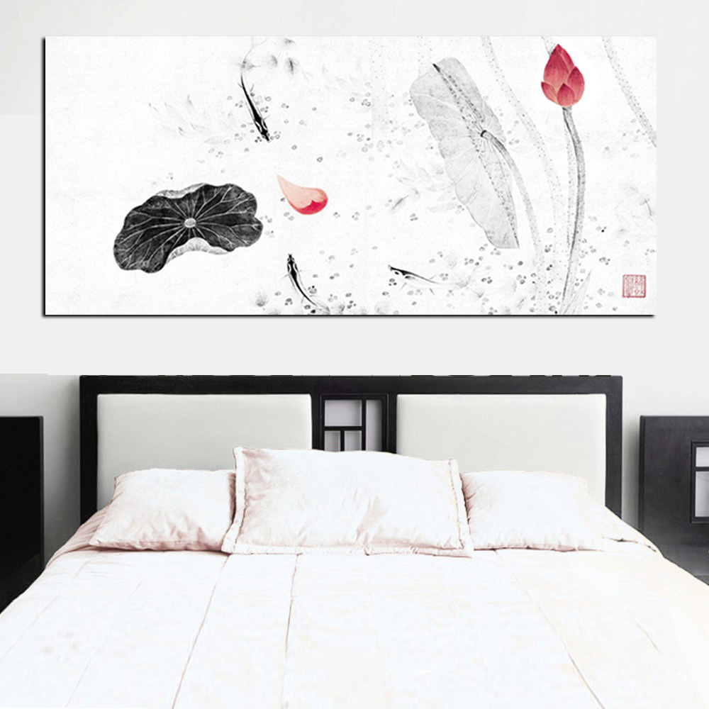 1000x1000 Hd Print Large Traditional Chinese Calligraphy Painting Koi Fish - Chinese Calligraphy Painting Fish