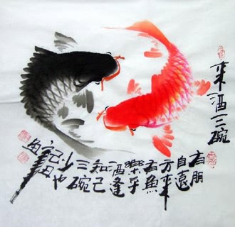 330x320 Page 14 Chinese Koi Fish Paintings, Chinese Scroll With Koi Fish - Chinese Calligraphy Painting Fish