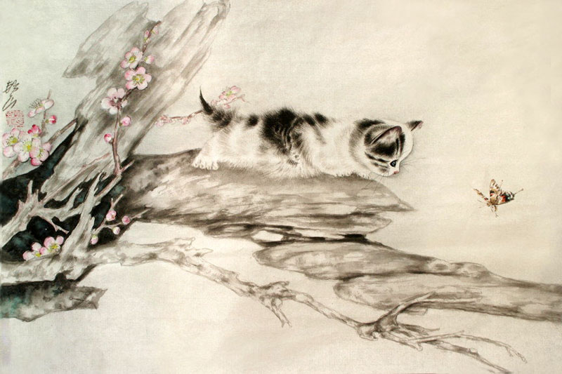 800x533 Chinese Cat Painting 0 4379004, 69cm X X - Chinese Cat Painting