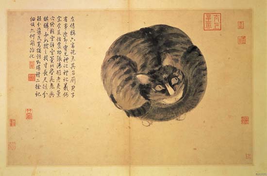 550x364 Poemas Del Wang Chinese Cats - Chinese Cat Painting