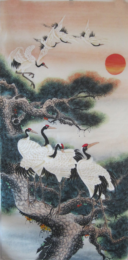 494x1000 Chinese Crane Paintings Chinese Painting Blog - Chinese Crane Painting