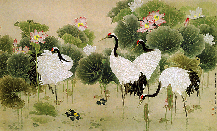 720x436 Chinese Cranes Painting - Chinese Crane Painting