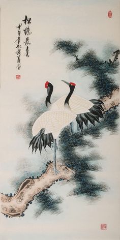 236x472 Crane - Chinese Crane Painting