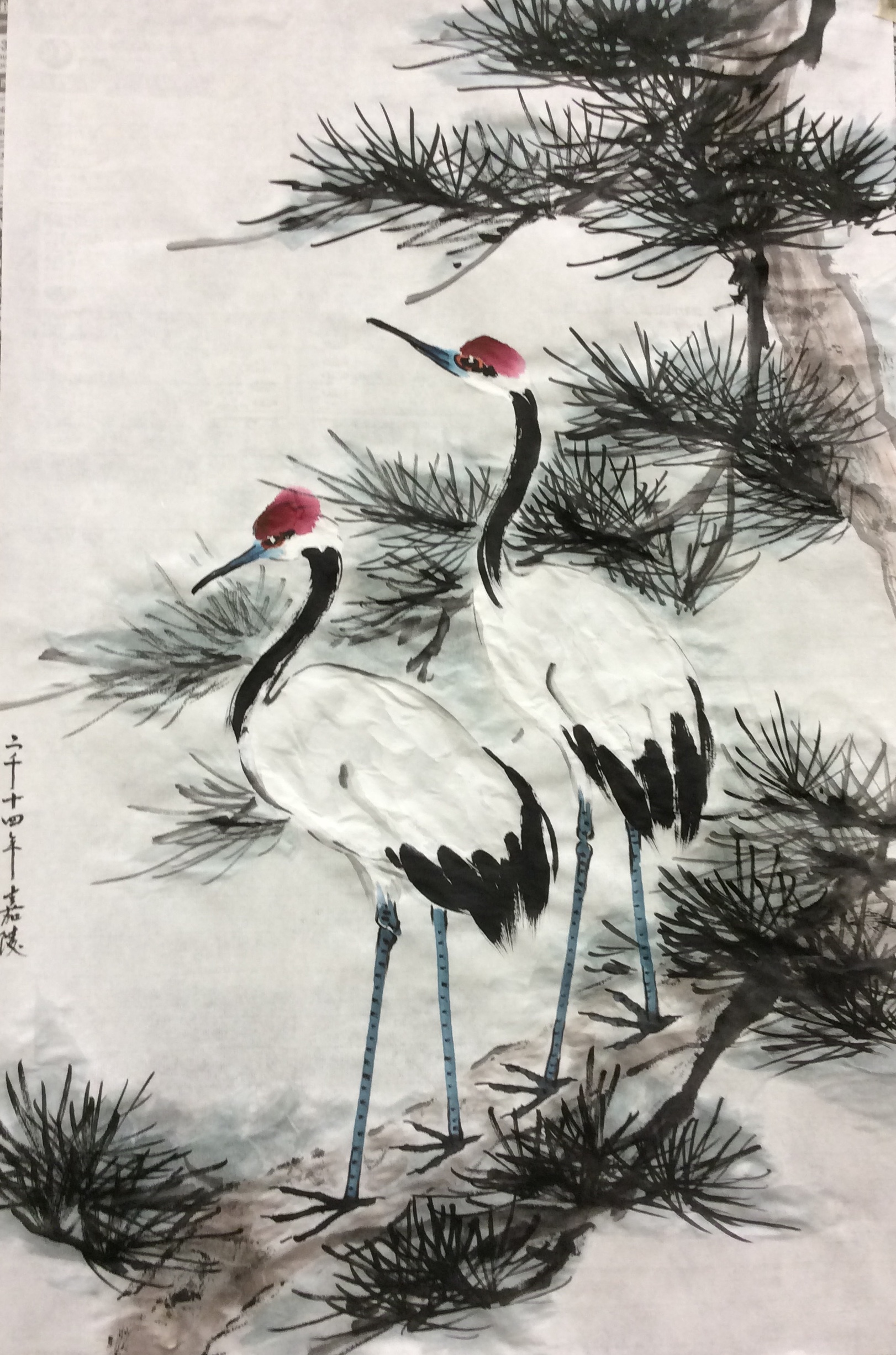 1622x2452 Demo Painting 2014 - Chinese Crane Painting