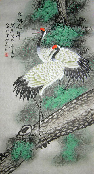 Chinese Crane Painting at PaintingValley.com | Explore collection of ...