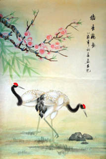 214x320 Page 4 Chinese Crane Paintings, China Crane Art Scrolls, Pictures - Chinese Crane Painting