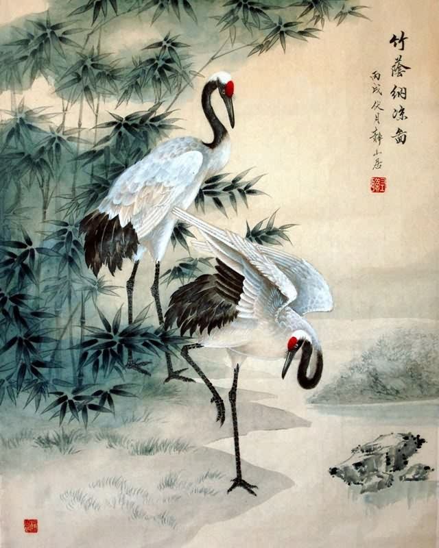640x800 Page 7 Chinese Crane Paintings, China Crane Art Scrolls, Pictures - Chinese Crane Painting