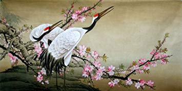 355x178 Crane Amp Plum - Chinese Crane Painting