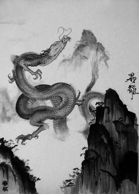 480x668 Dragon Dragons Dragons, Water Dragon And Tattoo - Chinese Dragon Ink Painting