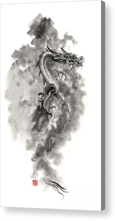 384x734 Water Wind Dragon Dragons Sumi E Ink Painting Chinese Zodiac Five - Chinese Dragon Ink Painting