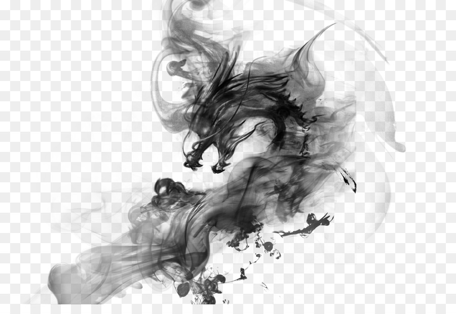 900x620 China Ink Dragon - Chinese Dragon Ink Painting