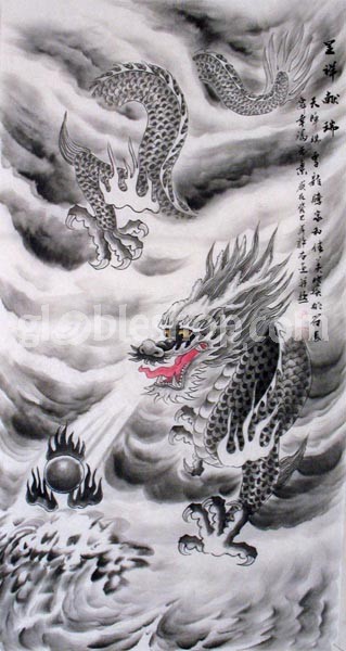 319x600 Chinese Dragon Paintings,bring Auspicious,chinese Ink Paintings - Chinese Dragon Ink Painting