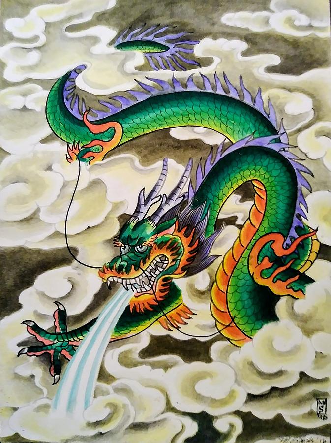 673x900 Chinese Dragon Painting By Mark Stopke - Chinese Dragon Painting