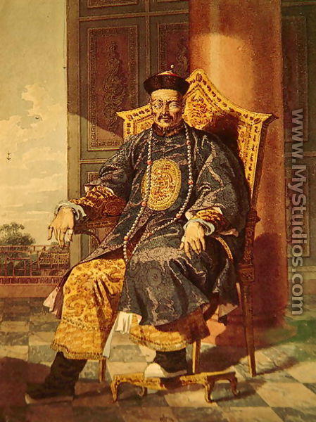 449x600 Portrait Of Tchien Lung Emperor, 1793 By Chinese School - Chinese Emperor Painting